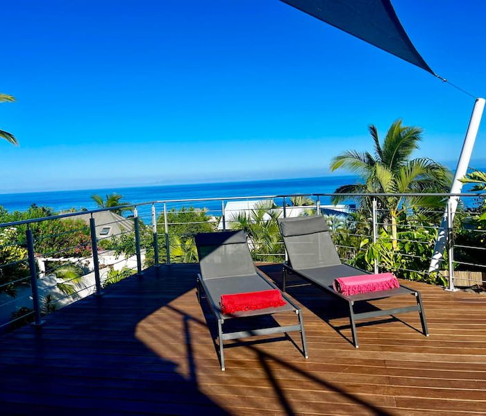 transats vue mer villa beaucarnea vue mer à la Réunion