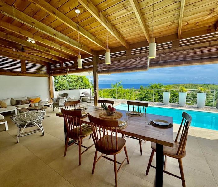 terrasse vue mer villa palypala à louer à la Réunion